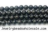 CAE324 15.5 inches 12mm round astrophyllite gemstone beads