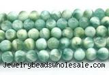 CAS323 15.5 inches 12mm round peacock angelite gemstone beads