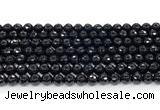 CON123 15.5 inches 5mm faceted round black onyx gemstone beads