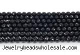 CON124 15.5 inches 6mm faceted round black onyx gemstone beads