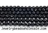 CON125 15.5 inches 8mm faceted round black onyx gemstone beads