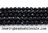 CON126 15.5 inches 10mm faceted round black onyx gemstone beads