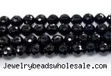 CON128 15.5 inches 14mm faceted round black onyx gemstone beads