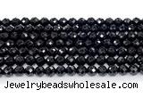 CON130 15.5 inches 5mm faceted round black onyx gemstone beads