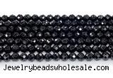 CON131 15.5 inches 6mm faceted round black onyx gemstone beads