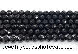 CON132 15.5 inches 8mm faceted round black onyx gemstone beads