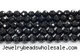 CON133 15.5 inches 10mm faceted round black onyx gemstone beads