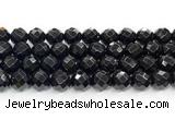 CON134 15.5 inches 12mm faceted round black onyx gemstone beads