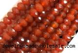 AGBS09 15 inches 6*10mm faceted rondelle red agate beads wholesale