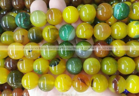 AGBS127 15 inches 14mm round agate gemstone beads wholesale