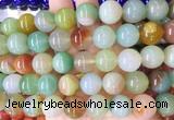 AGBS128 15 inches 14mm round agate gemstone beads wholesale