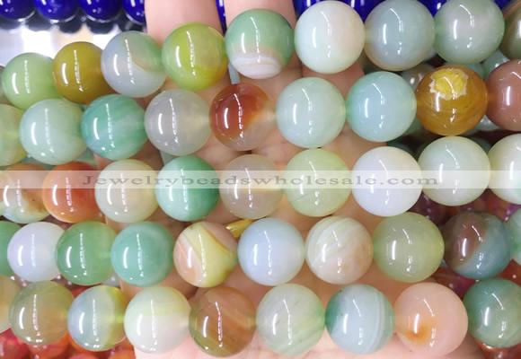 AGBS128 15 inches 14mm round agate gemstone beads wholesale