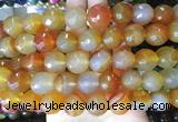 AGBS151 15 inches 16mm faceted round agate gemstone beads wholesale