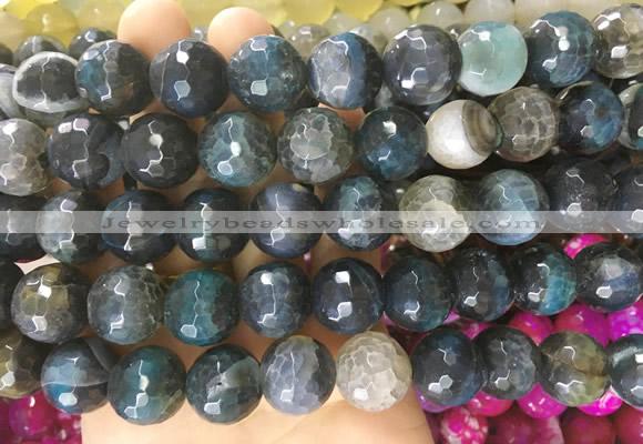 AGBS162 15 inches 16mm faceted round agate gemstone beads wholesale