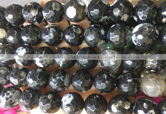 AGBS165 15 inches 16mm faceted round agate gemstone beads wholesale