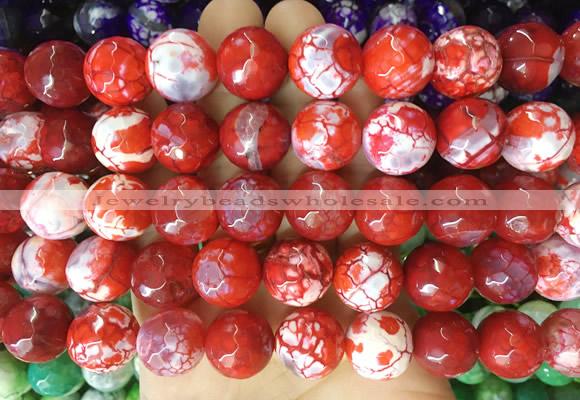 AGBS167 15 inches 16mm faceted round agate gemstone beads wholesale