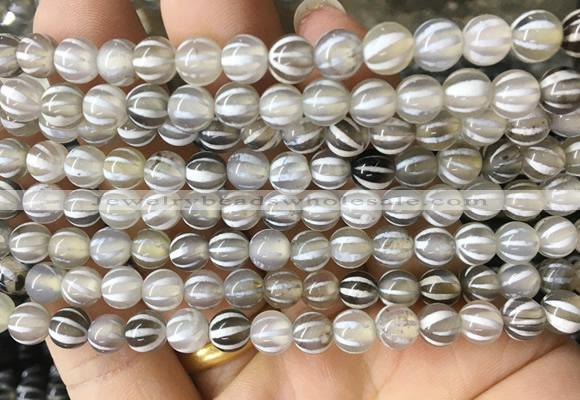 AGBS171 15 inches 6mm round tibetan dzi agate beads wholesale