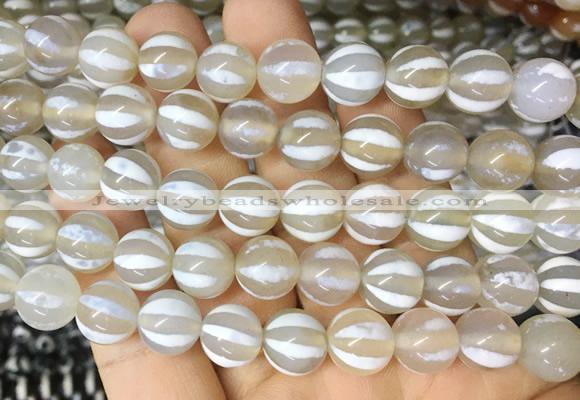 AGBS173 15 inches 10mm round tibetan dzi agate beads wholesale