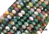 AGBS18 15 inches 6*10mm faceted rondelle indian agate beads wholesale