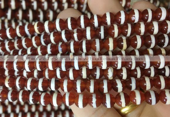 AGBS187 15 inches 6mm round tibetan dzi agate beads wholesale