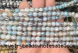 AGBS205 15 inches 6mm round tibetan dzi agate gemstone beads