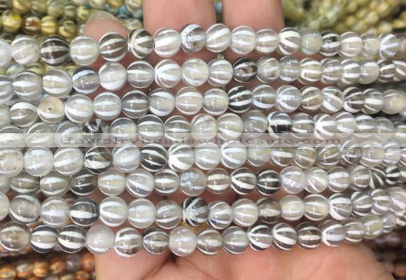 AGBS207 15 inches 6mm round tibetan dzi agate gemstone beads