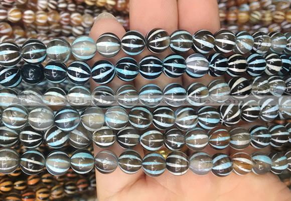 AGBS210 15 inches 8mm round tibetan dzi agate gemstone beads