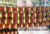 AGBS226 15 inches 12mm round tibetan dzi agate gemstone beads