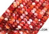 AGBS36 15 inches 4*6mm faceted rondelle banded agate beads wholesale