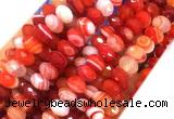 AGBS38 15 inches 6*10mm faceted rondelle banded agate beads wholesale