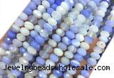 AGBS40 15 inches 4*6mm faceted rondelle banded agate beads wholesale