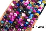 AGBS56 15 inches 4*6mm faceted rondelle banded agate beads wholesale