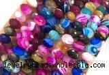 AGBS58 15 inches 6*10mm faceted rondelle banded agate beads wholesale