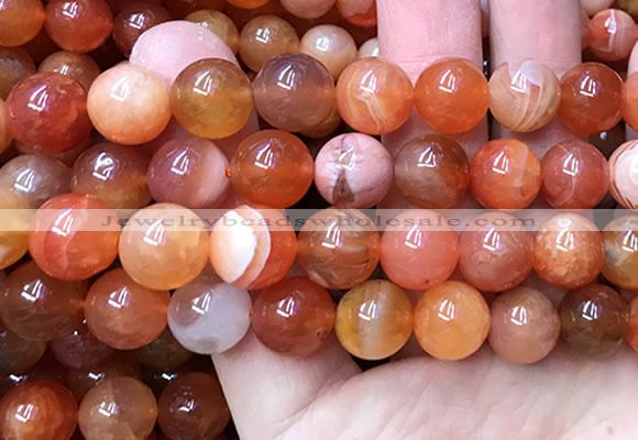 AGBS65 15 inches 14mm round orange botswana agate beads