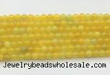 AGBS72 15 inches 4mm round yellow fire agate beads wholesale