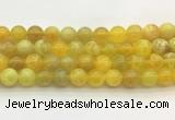 AGBS74 15 inches 8mm round yellow fire agate beads wholesale