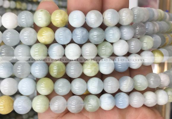 AQBS02 15 inches 8mm round colorful aquamarine beads wholesale