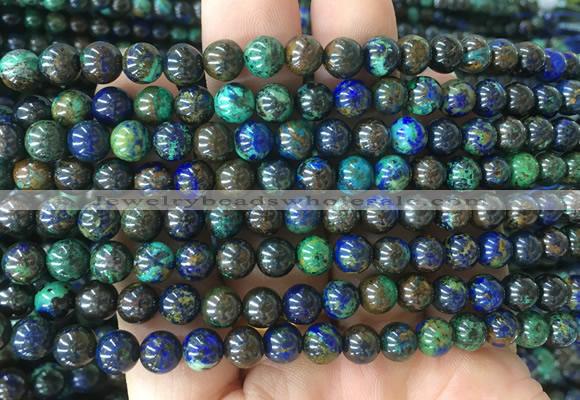 AZBS06 15 inches 6mm round azurite gemstone beads wholesale