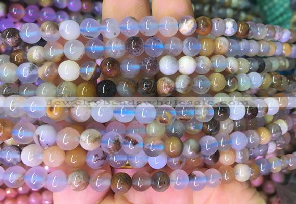 BCBS01 15 inches 6mm round blue chalcedony beads wholesale