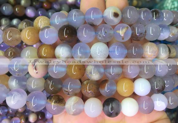 BCBS03 15 inches 10mm round blue chalcedony beads wholesale