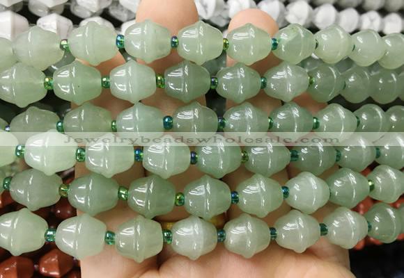 BLBS04 15 inches 10*11mm bell green aventurine jade beads wholesale