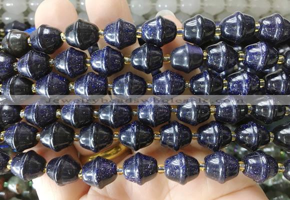 BLBS19 15 inches 10*11mm bell blue goldstone beads wholesale