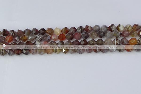 CAA1007 15.5 inches 6mm faceted nuggets botswana agate beads