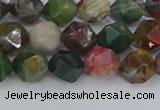 CAA1027 15.5 inches 8mm faceted nuggets Indian agate beads