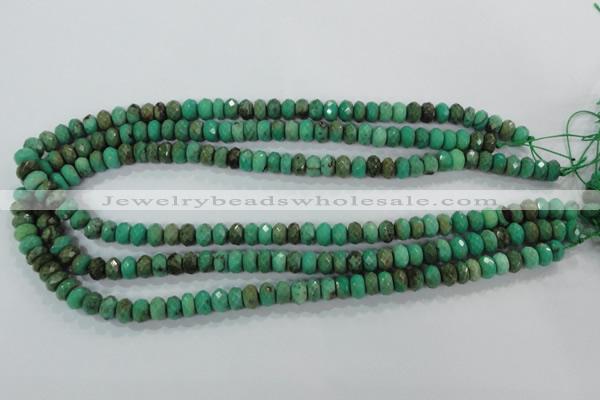 CAA103 15.5 inches 5*8mm faceted rondelle grass agate gemstone beads