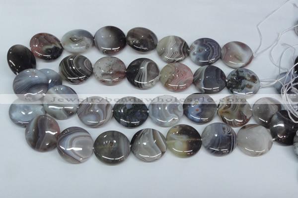 CAA106 15.5 inches 25mm coin botswana agate gemstone beads