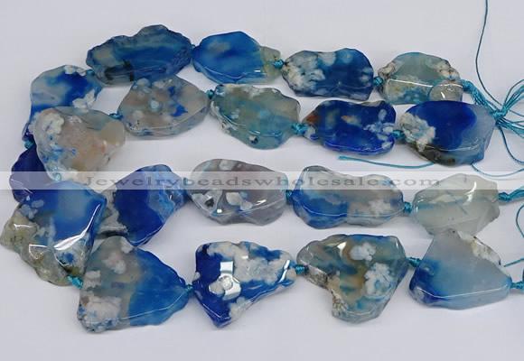 CAA1128 15.5 inches 25*35mm - 35*45mm freeform sakura agate beads