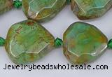 CAA1140 18*20mm - 25*35mm faceted freeform dragon veins agate beads