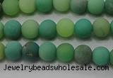 CAA1150 15.5 inches 4mm round matte grass agate beads wholesale