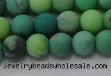 CAA1151 15.5 inches 6mm round matte grass agate beads wholesale